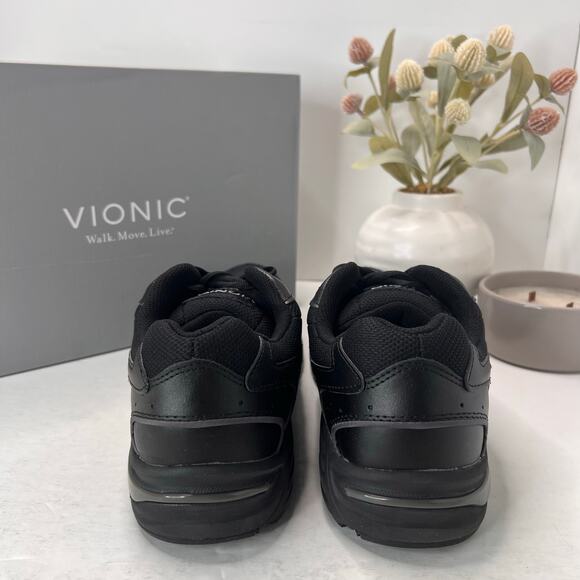 Vionic 23 Walk Leather Walking Sneakers Comfort Shoe Black Men 12M/EU 45 NWB main image 4